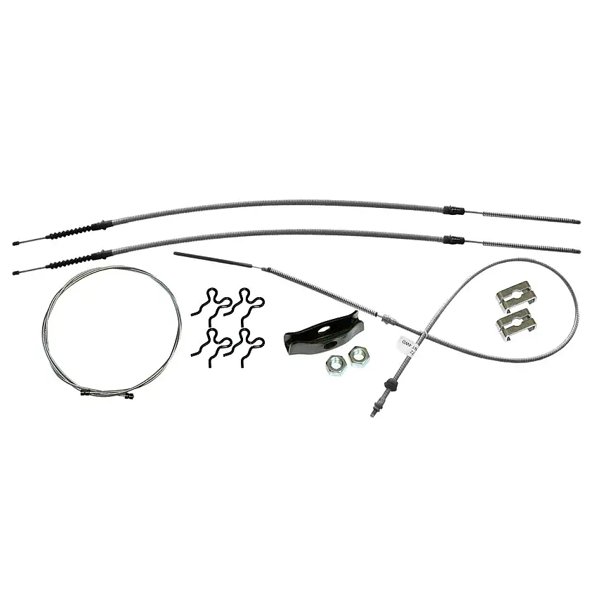 GM Truck Brake Cables 1973-84 Chevy/GMC Truck 4wd, 1/2 ton, Longbed Complete Parking Brake Cable Kit, OE Steel