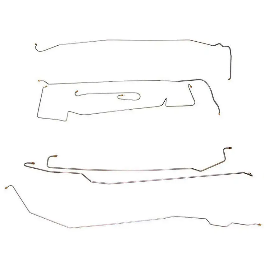1957 Cadillac Series 62 129" WB Manual Brake Line Kit 7pc, OE Steel
