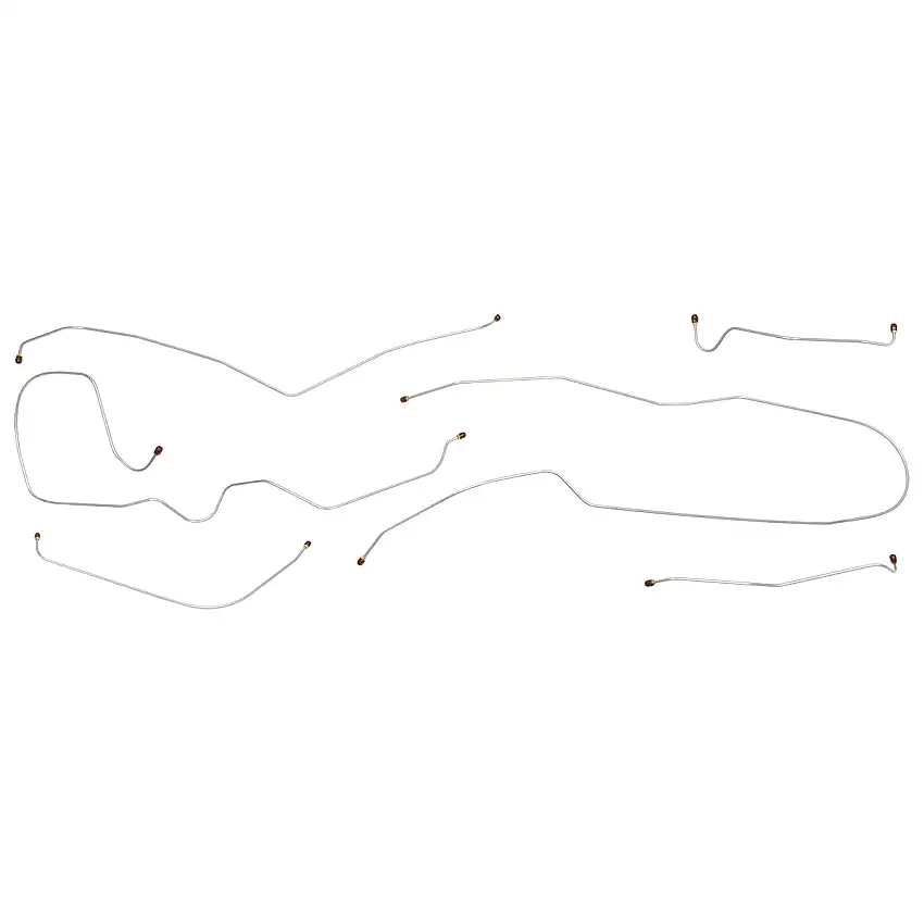 1960-61 Cadillac de Ville/Eldorado 129.5" WB Manual Drum Complete Brake Line Kit 6pc, OE Steel