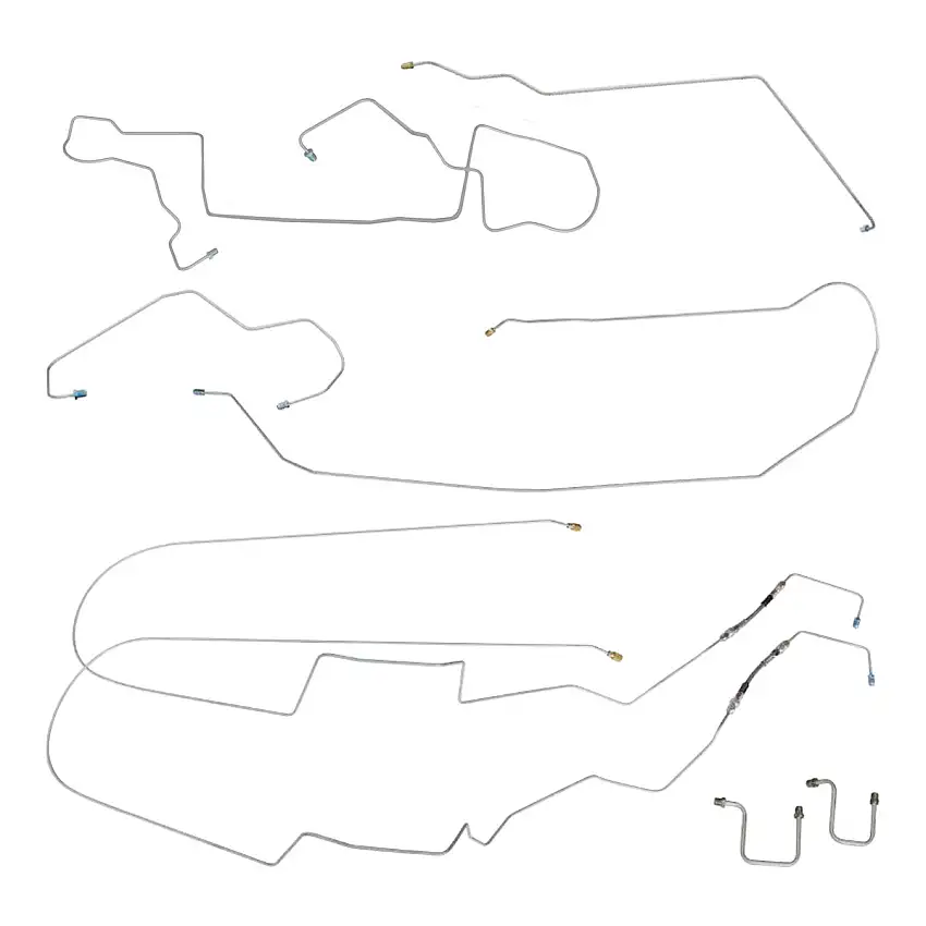 2006-13 Chevrolet Impala Four-Wheel Disc w/ ABS Complete Brake Line Kit (w/ Flex) 8pc, OE Steel