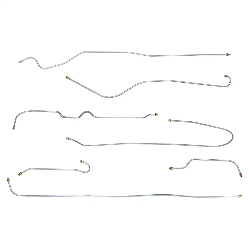1940 Chevrolet Passenger Car w/ Coil & A-Arm Front Suspension Drum Brake Line Kit 6pc, OE Steel