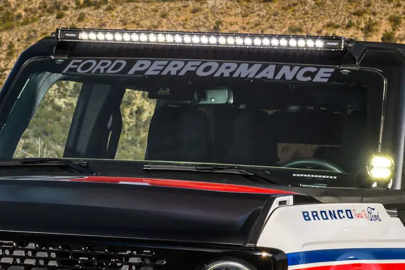2021-2025 Ford Bronco Ford Performance Windshield Banner Silver | M-1820-BRS
