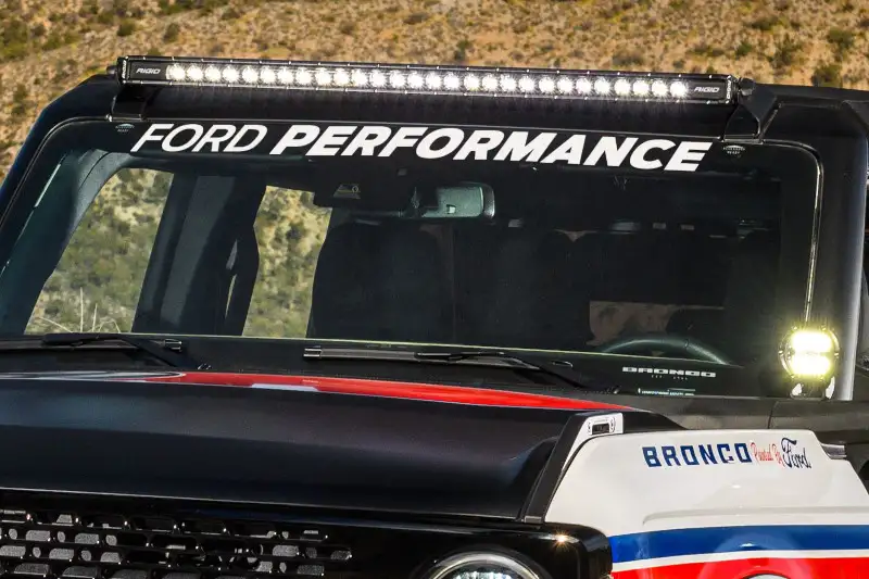 2021-2025 Ford Bronco Ford Performance Windshield Banner White | M-1820-BRW