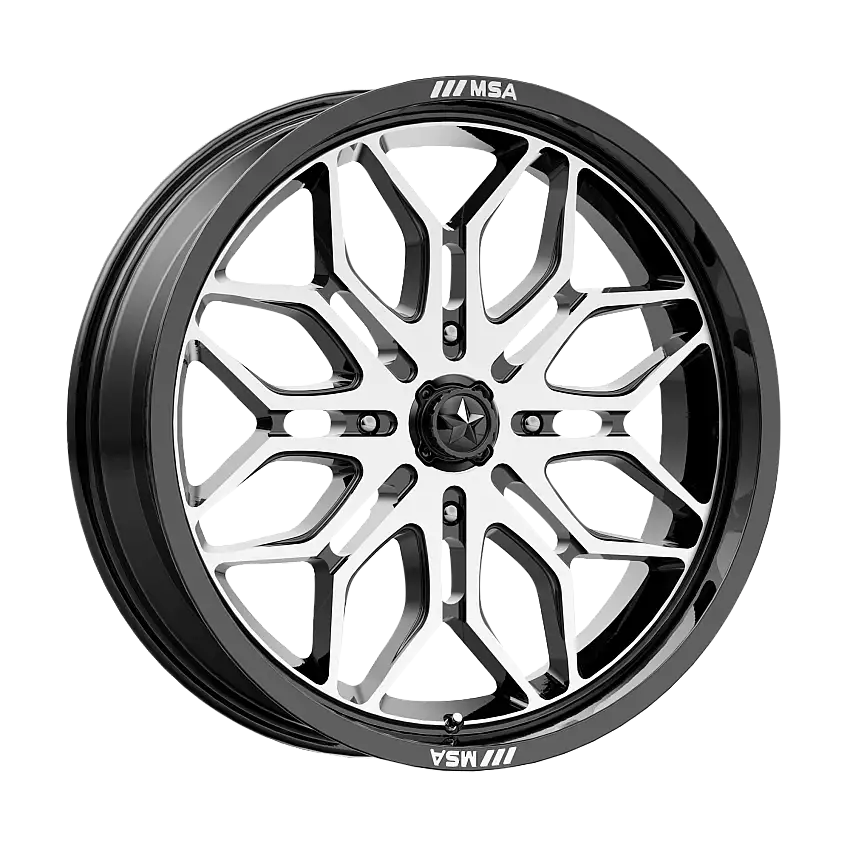 MSA Offroad Wheels MA047BD18704010 SNIPER UTV 18X7 4X110 86 G-BLK-MACH +10