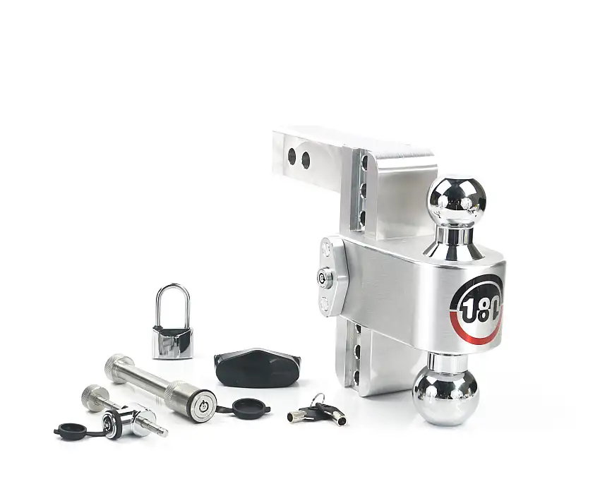 Weigh Safe 180 Hitch - Drop Hitch w/Chrome Combo Ball - 6" Drop for 2" Shank w/Lock Set CTB6-2-SET
