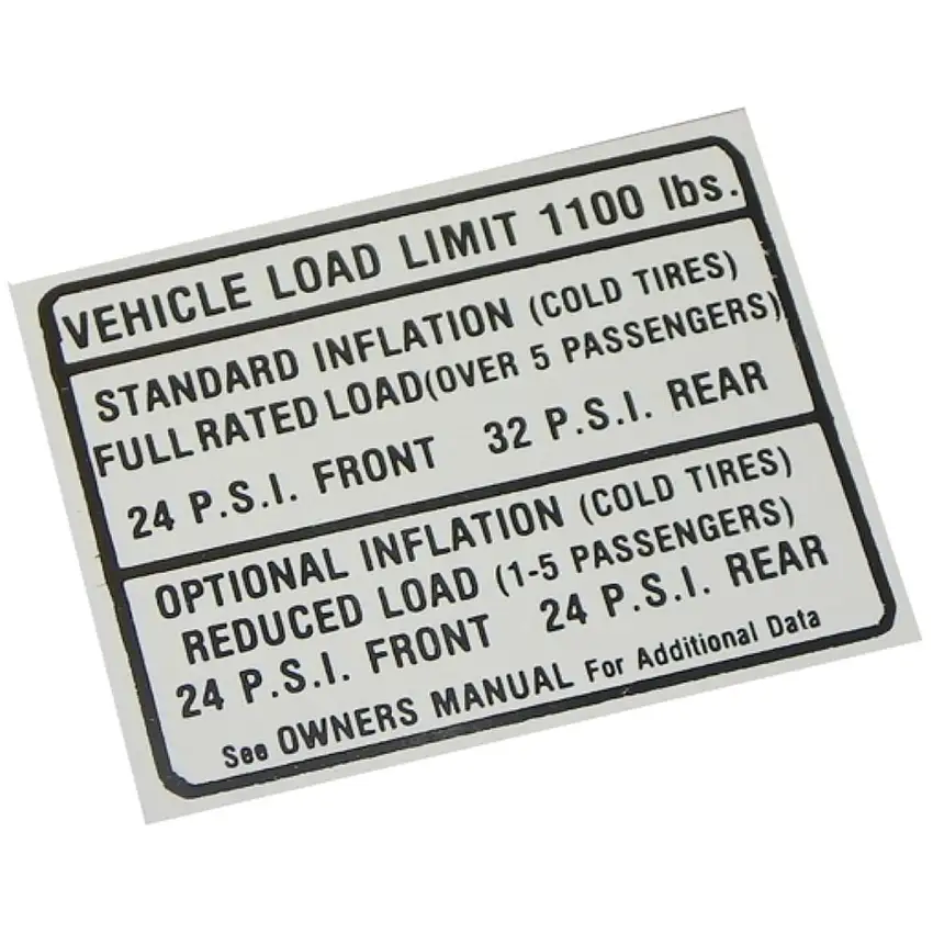 1967 Pontiac GTO/Full-Size Glove Box Tire Decal 1pc