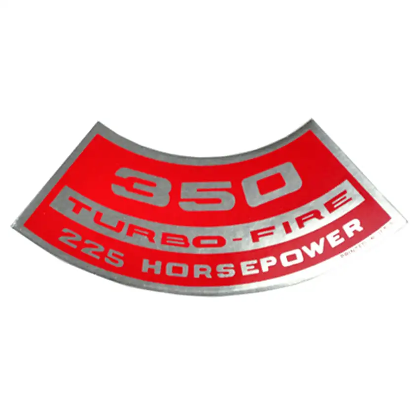 350 TURBO-FIRE 225 HP Small Block Air Cleaner Decal.