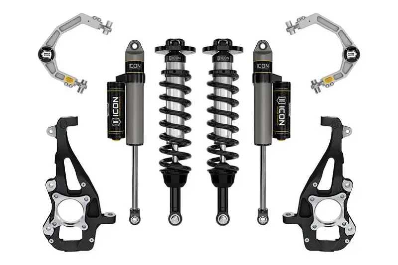 2021-2026 Ford F150 4WD ICON 3.5-4.5 inch Stage 2 Suspension System - Billet UCAs | K93142