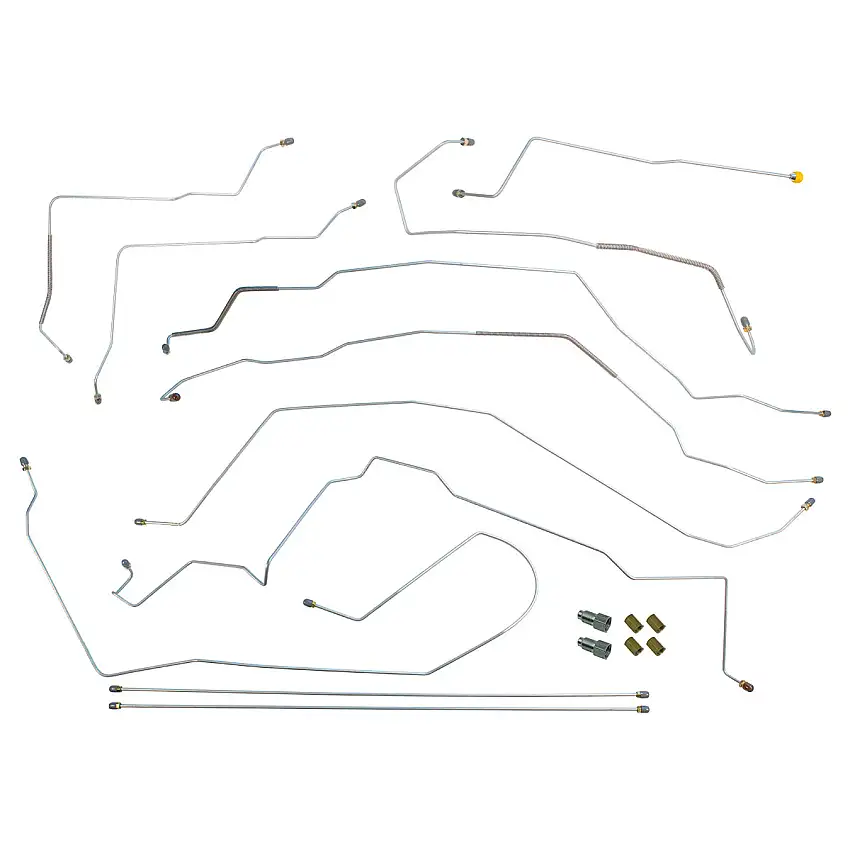 1999-00 Oldsmobile Alero, Front Disc Rear Drum or Four-Wheel Disc, w/ABS (Side of ABS) Power Brake Line Kit 7pc, OE Steel