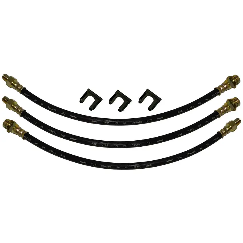 1934-36 Oldsmobile Front Drum / Rear Drum 3 hose Kit. This is for cars with factory drum brakes. 6pc