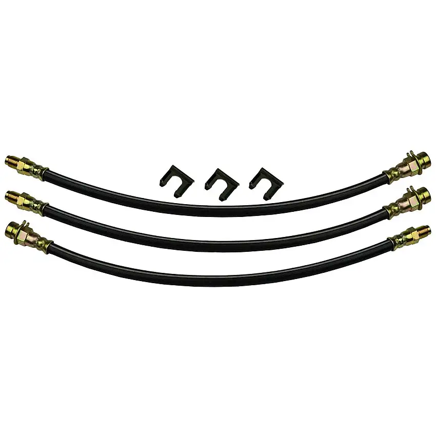 1937-38 Oldsmobile Front Drum / Rear Drum 3 hose Kit. This is for cars with factory drume brakes. 6pc