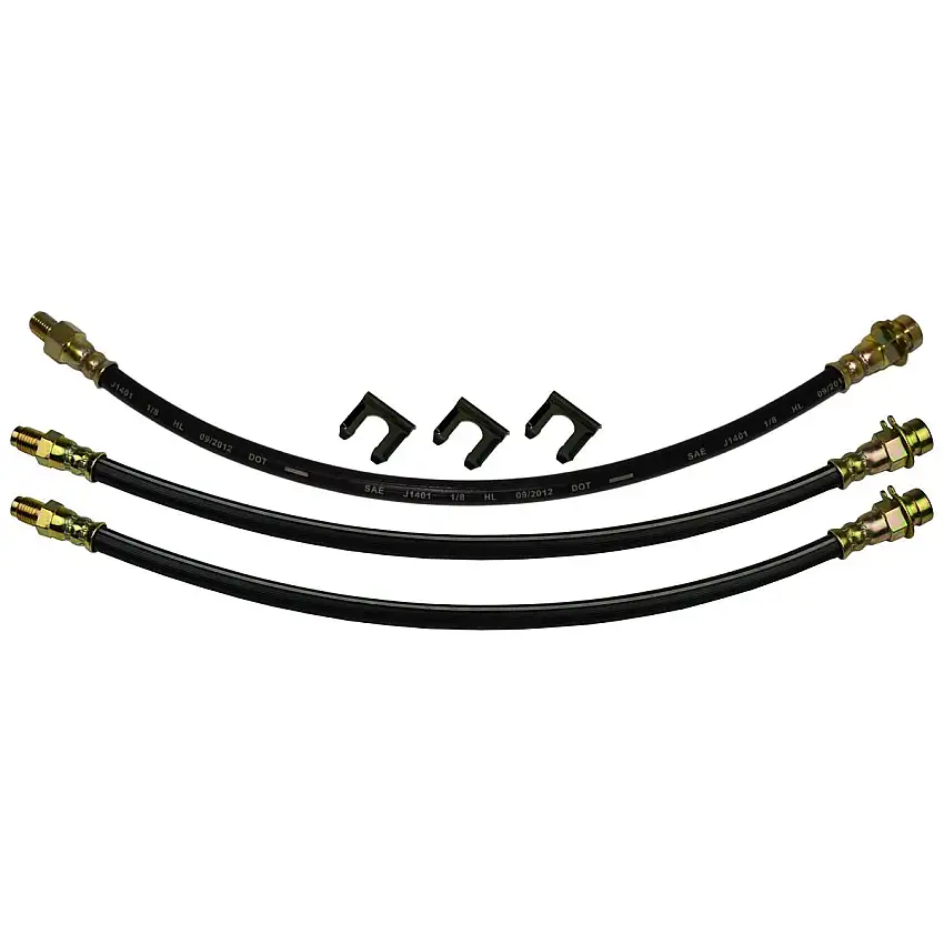 1954-55 Oldsmobile Full size - 88/98 Front Drum / Rear Drum 3 hose Kit. This is for cars with factory drum brakes. 6 pc
