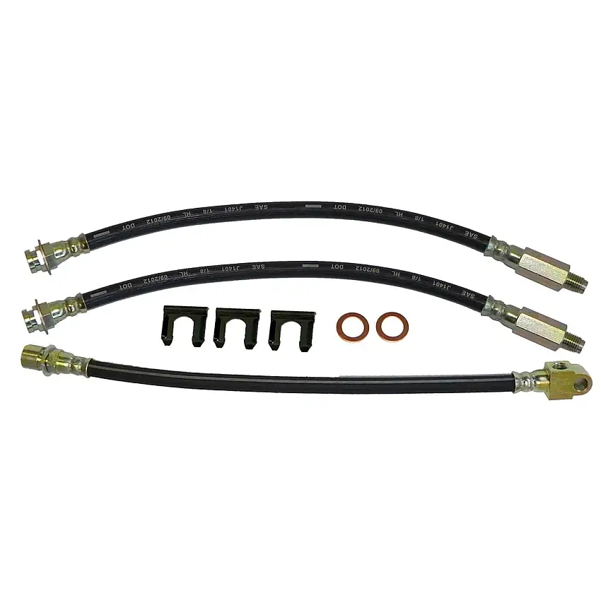 1966-67 GM A-body Cutlass / 442 - Front drum / Rear Drum 3 hose Kit. For factory cars that have front drum brakes. 8pc