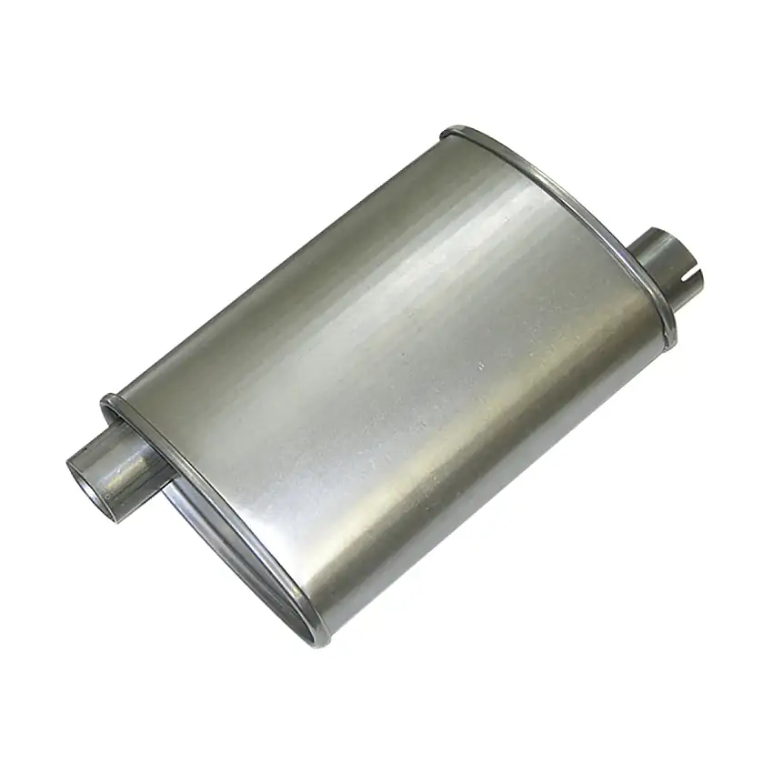 1966-68 Pontiac GTO Lemans 17" Stock Offset Muffler Left Side 2" Inlet, 2-1/4" Outlet, 1pc