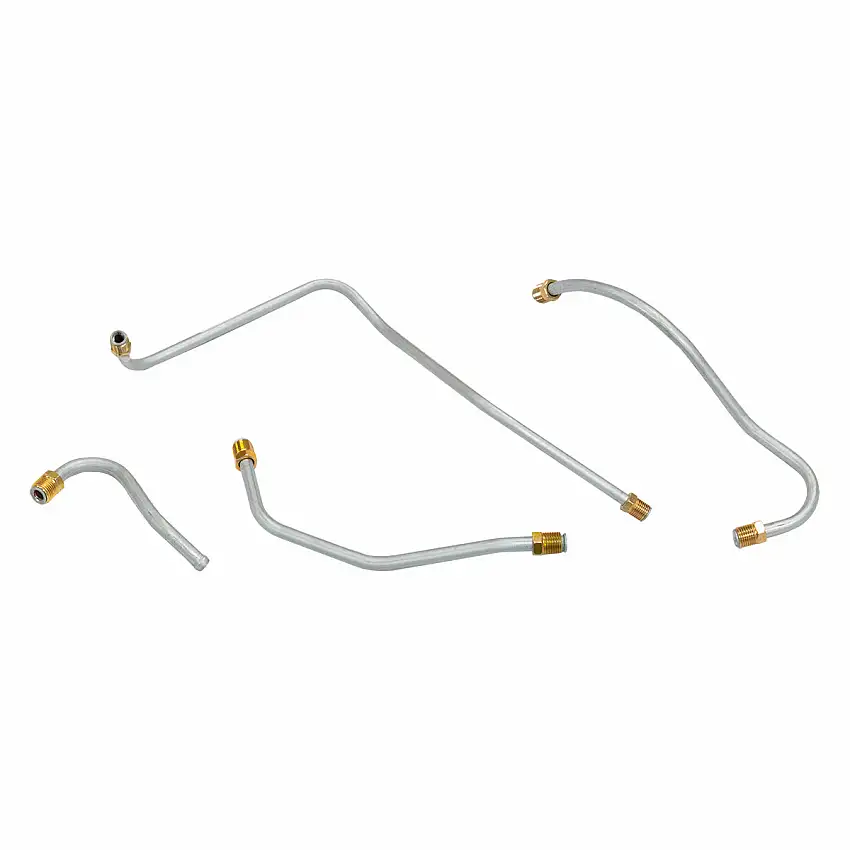 1959-63 Pontiac 389CID Tri-Power 3/8", 5/16" Carb Fuel Lines 4pc, OE Steel