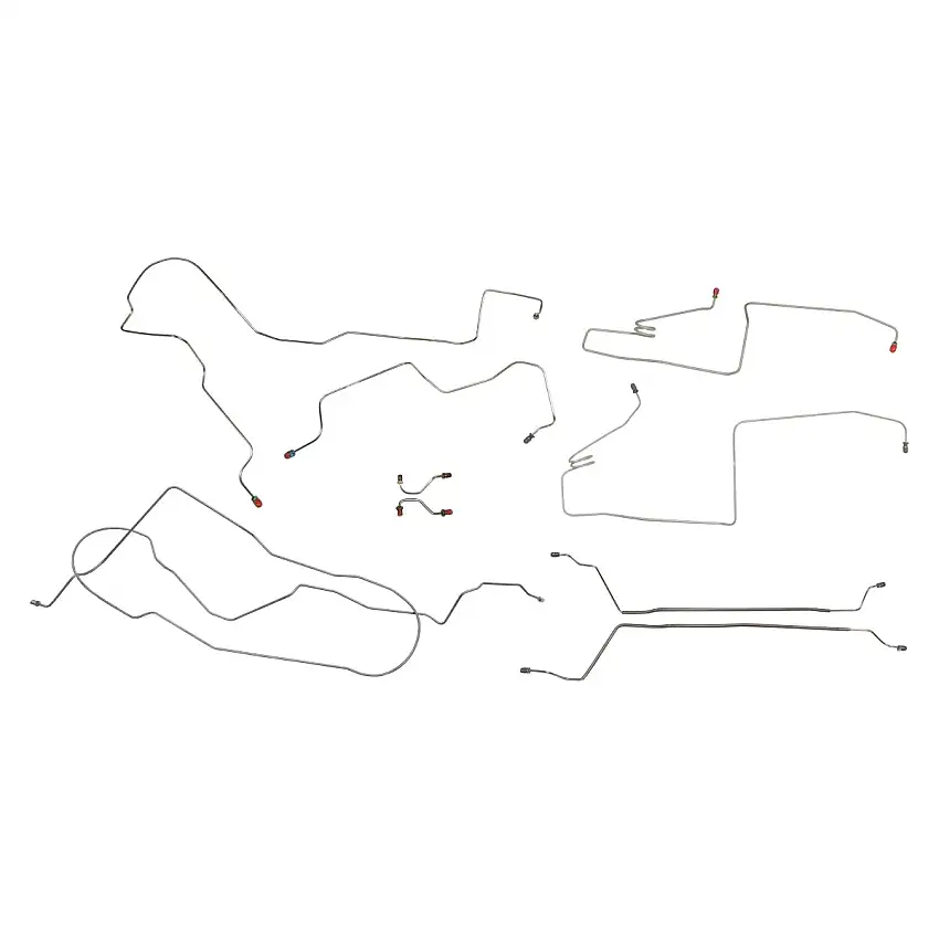 1995-96 Buick Roadmaster Wagon (Only) Power Disc w/Rear Drum Brake Line Kit 9pc, Stainless