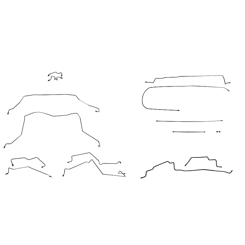 1995-97 Dodge Ram 3500 2/4WD All Cab/Bed Sizes w/Four-Wheel ABS Dana 80 Axle Complete Brake Line Kit, Stainless