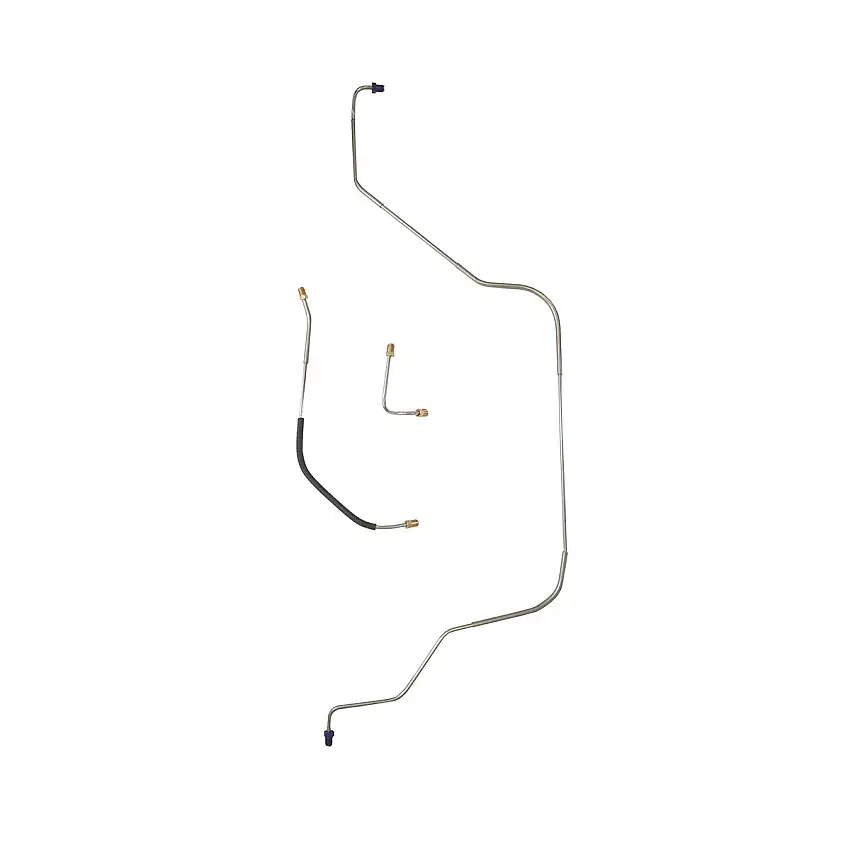 1956 Ford Courier/Wagon Power Drum Front Brake Line Kit 3pc, Stainless