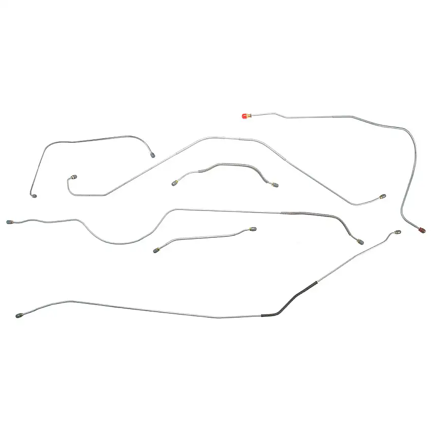 1957 Ford Thunderbird Power Drum Brake Line Kit 7pc, Stainless