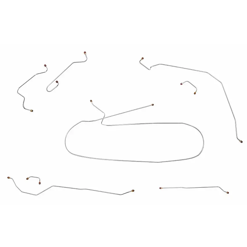 1959-60 Pontiac Catalina/Ventura 122" WB Power Drum Complete Brake Line Kit 8pc, Stainless