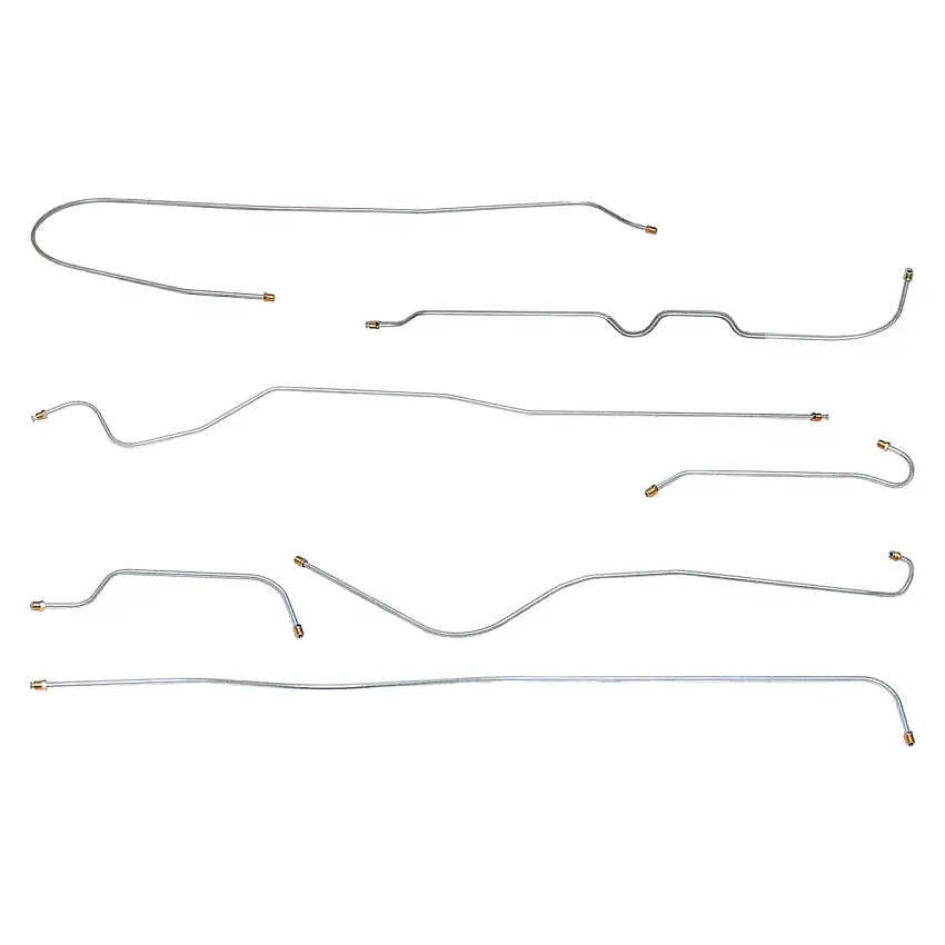 1951-52 Studebaker Champion w/o Hill-Holder Manual Drum Brake Line Kit 6pc, OE Steel