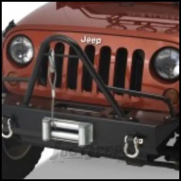Warrior Products Stubby Winch Bumper with Stinger Brush Guard For 2007-18 Jeep Wrangler JK 2 Door & Unlimited 4 Door Models 59755