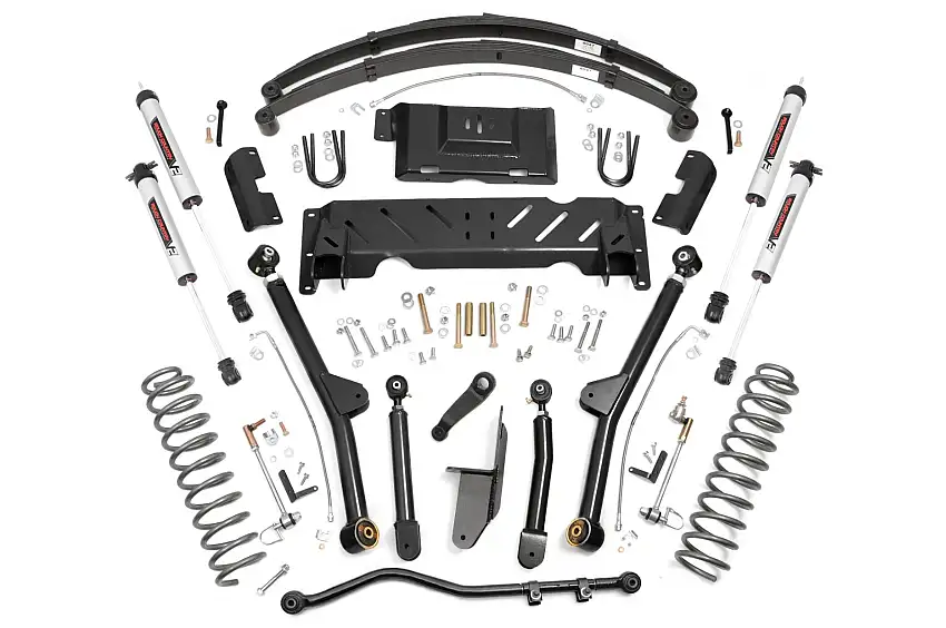 Rough Country 4.5 Inch Lift Kit Long Arm RR Leafs V2 For 84-01 Jeep Cherokee XJ 4WD 68670